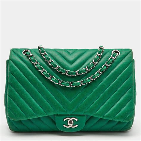 chanel green chevron flap|chanel flap bag jumbo grey.